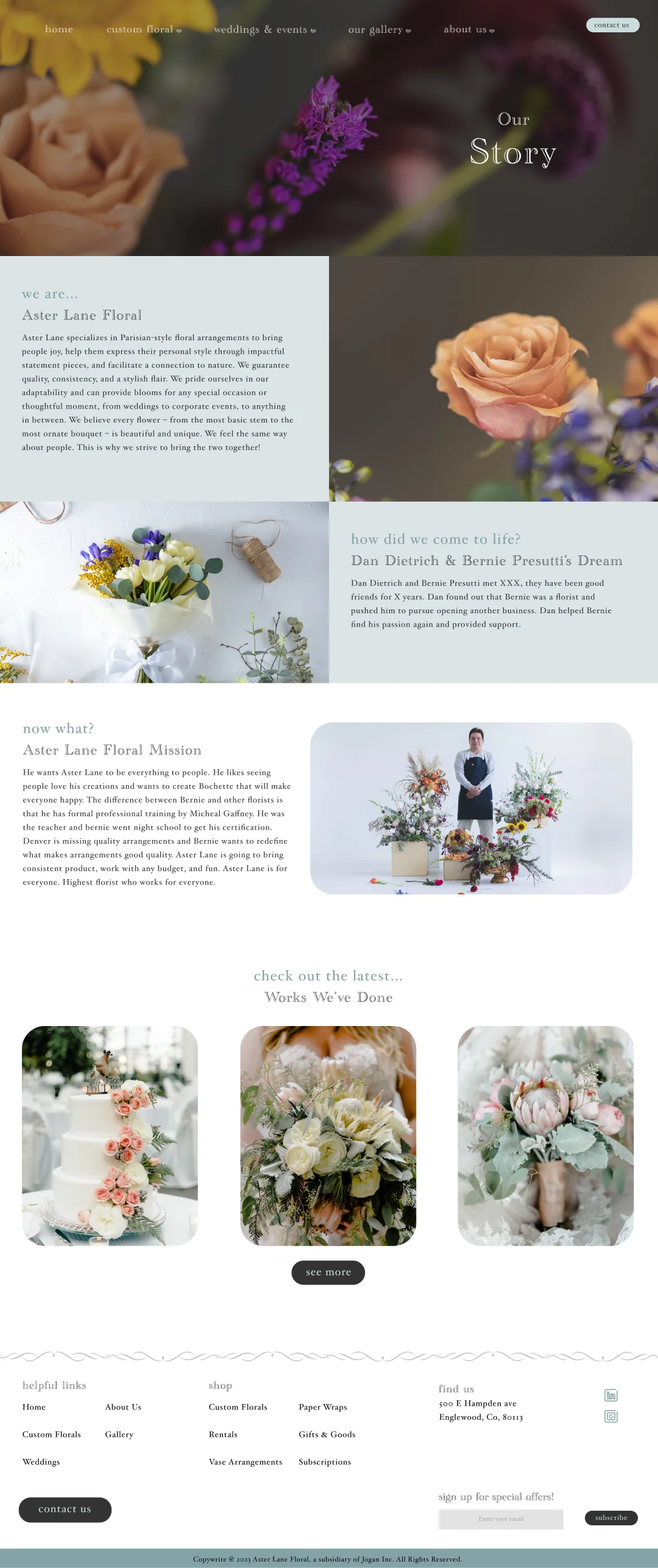 Our Story page