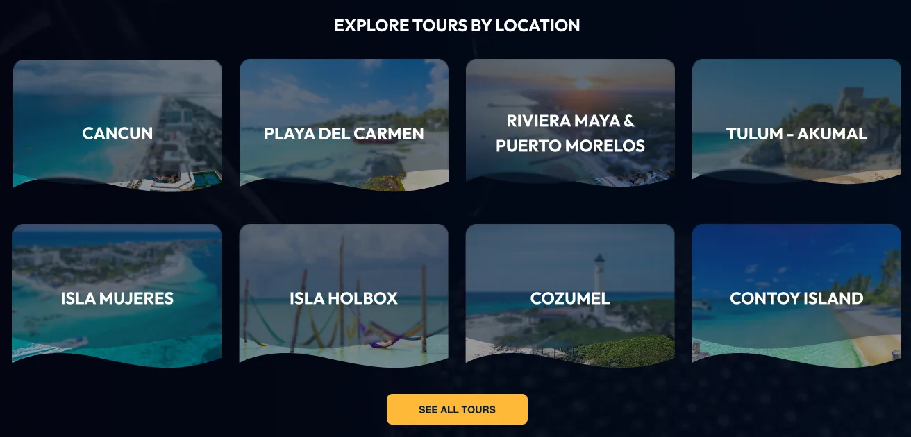 Explore tours by location cards