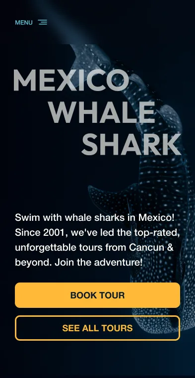 Mexico Whale Shark mobile homepage hero