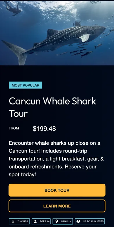 Featured tour, mobile