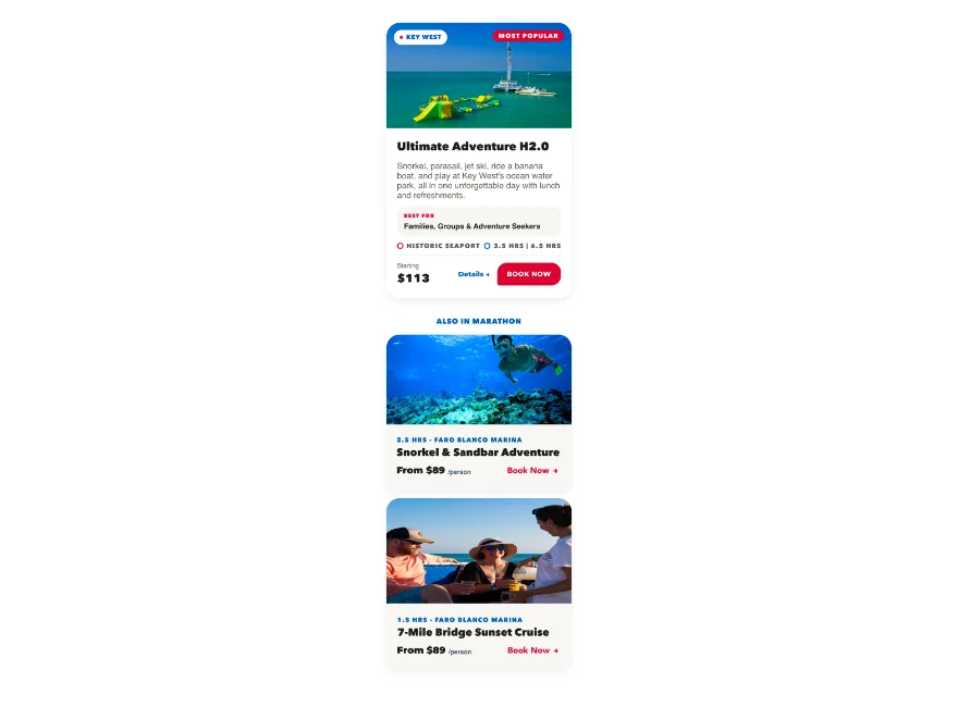 Mobile activity cards