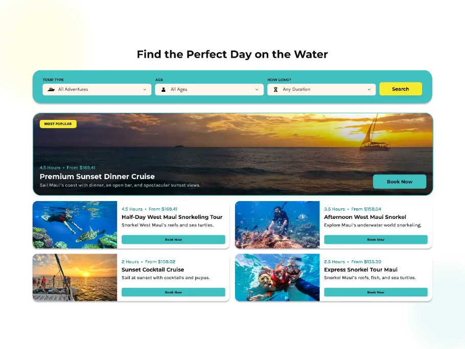 Desktop activity carousel
