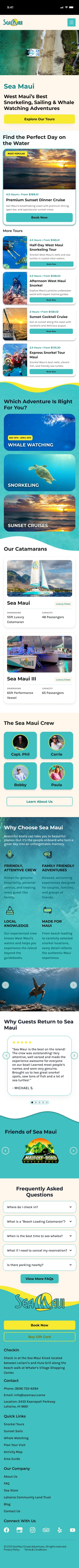 Sea Maui mobile homepage