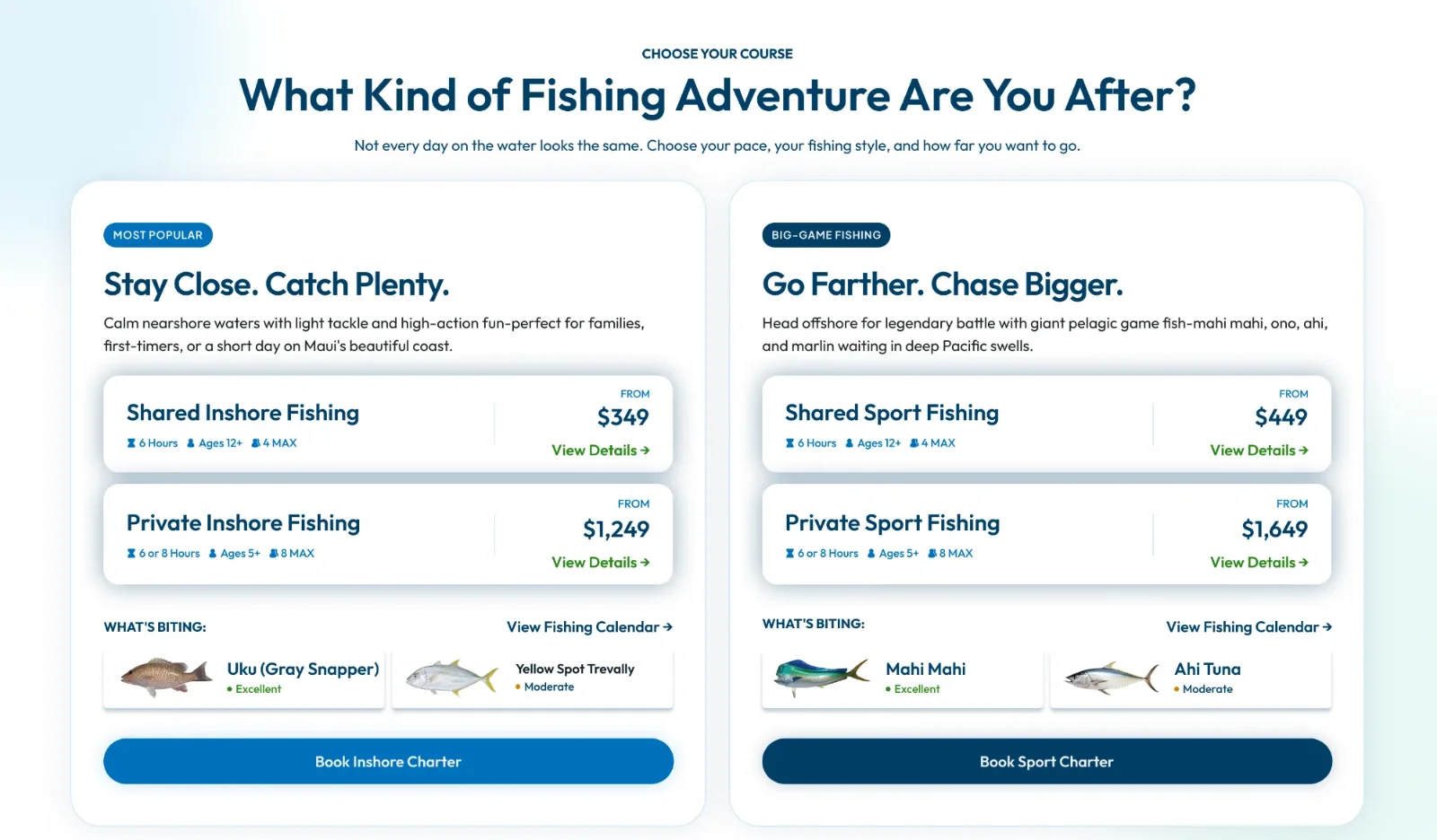 UFO Fishing trip selection