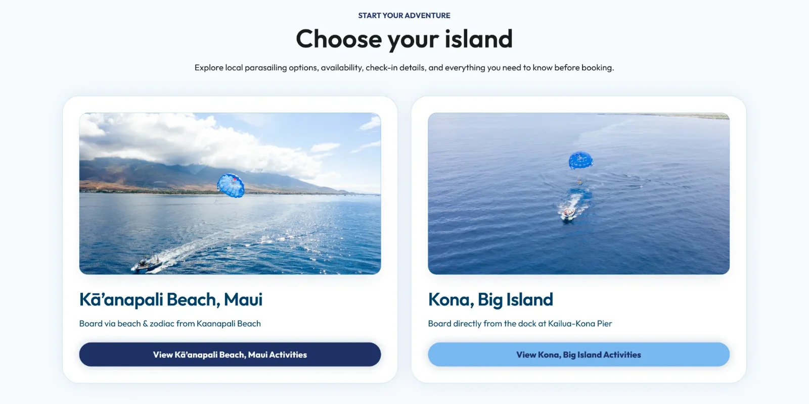 UFO Parasail island selection